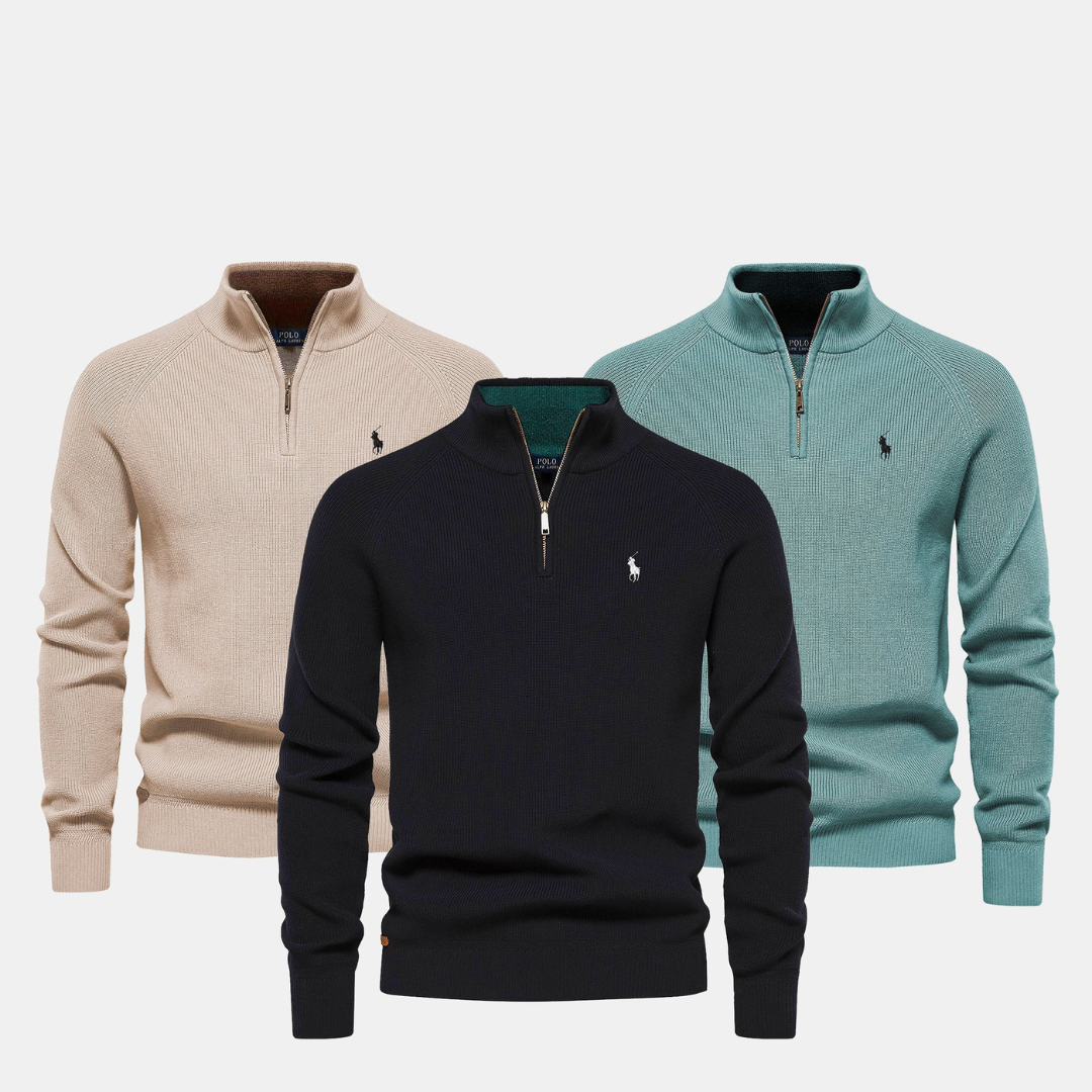 Men's Zip Neck Knit Sweater