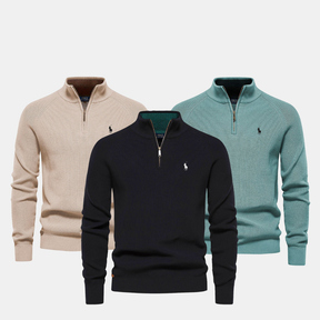 Men's Zip Neck Knit Sweater