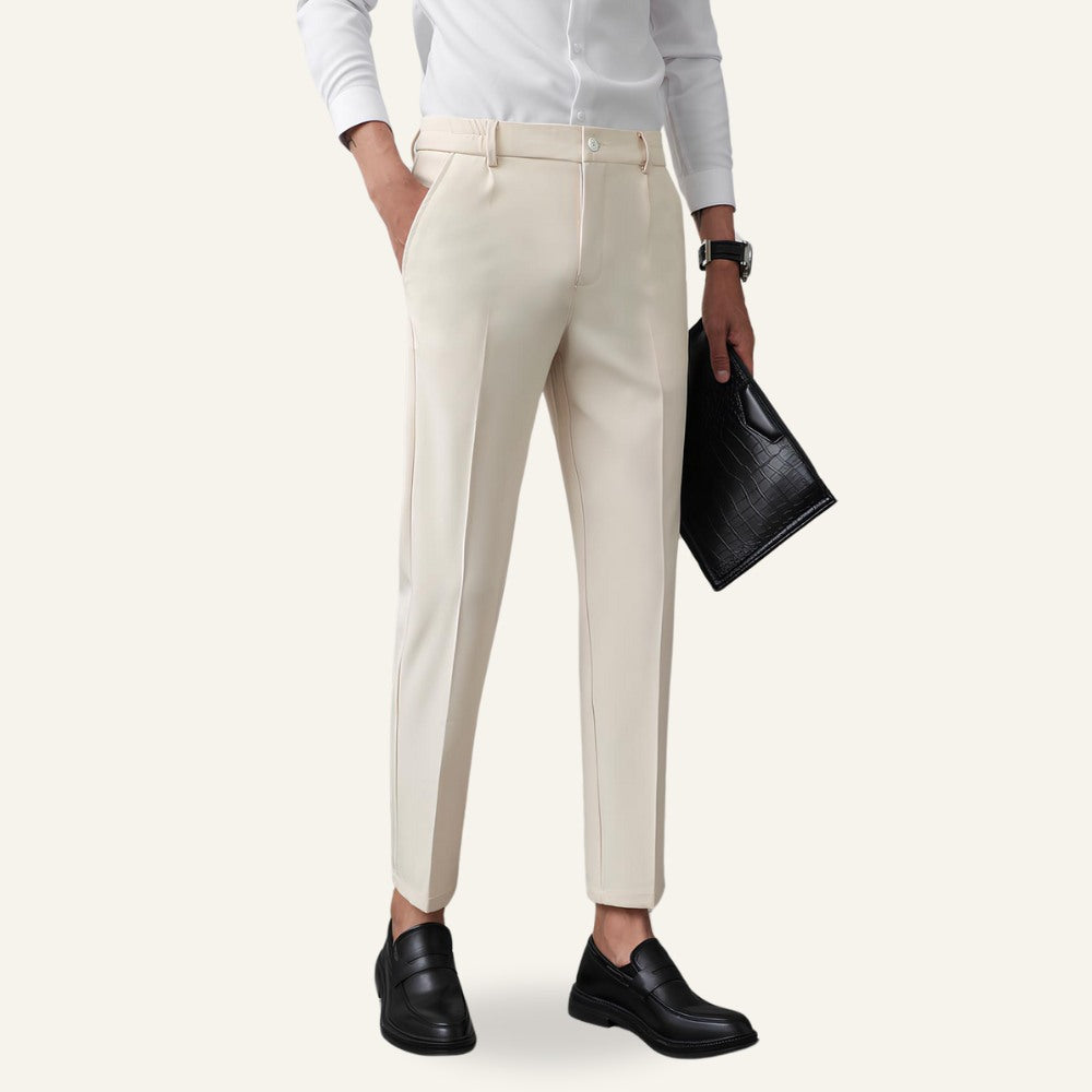 Calça Masculina Slim Old Money Anti Amassado Darvon Bege