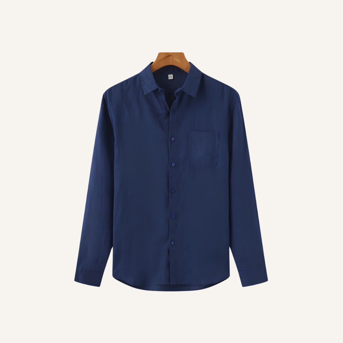 Camisa de Linho Masculina Manga Longa Milford azul marinho 