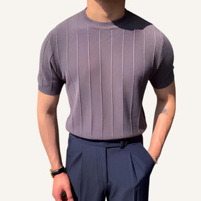 Camiseta Masculina Malha Texturizada Old Money Belgrano Lilas 1