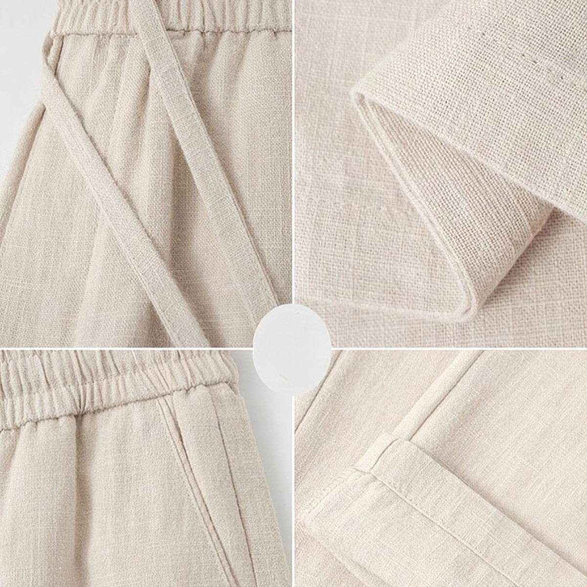 Men's Slim Fit Linen Trousers – Milford beige
