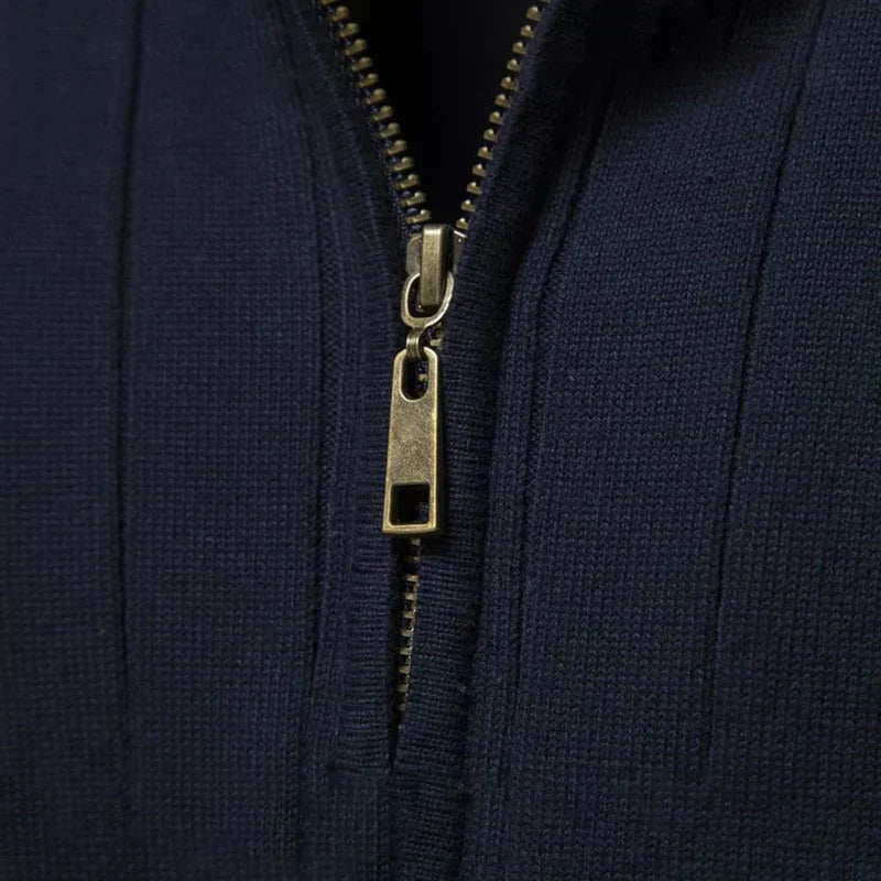 Mens Quarterzip Sweater - Verri Navy Blue 