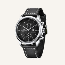Relógio de Couro Classic Civano preto