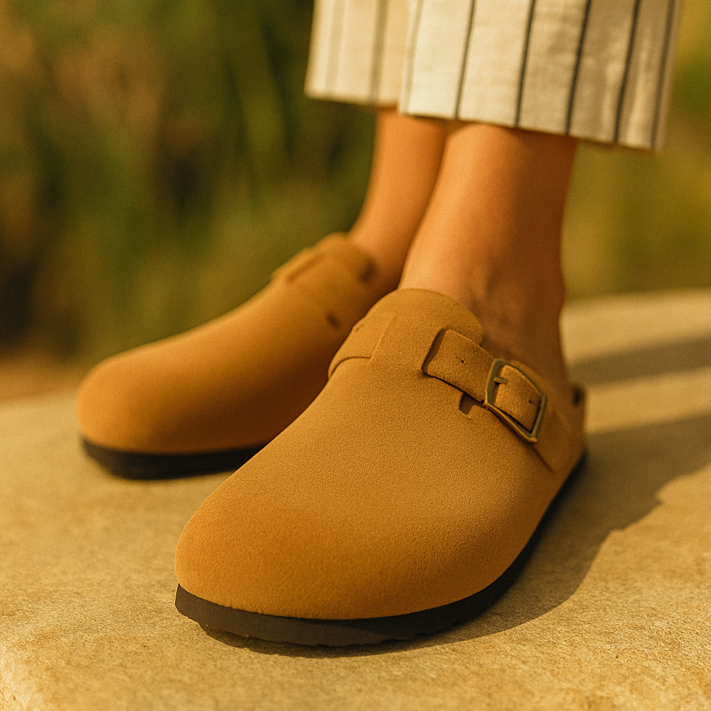 Sandália Clog de Camurça Portofino marromx