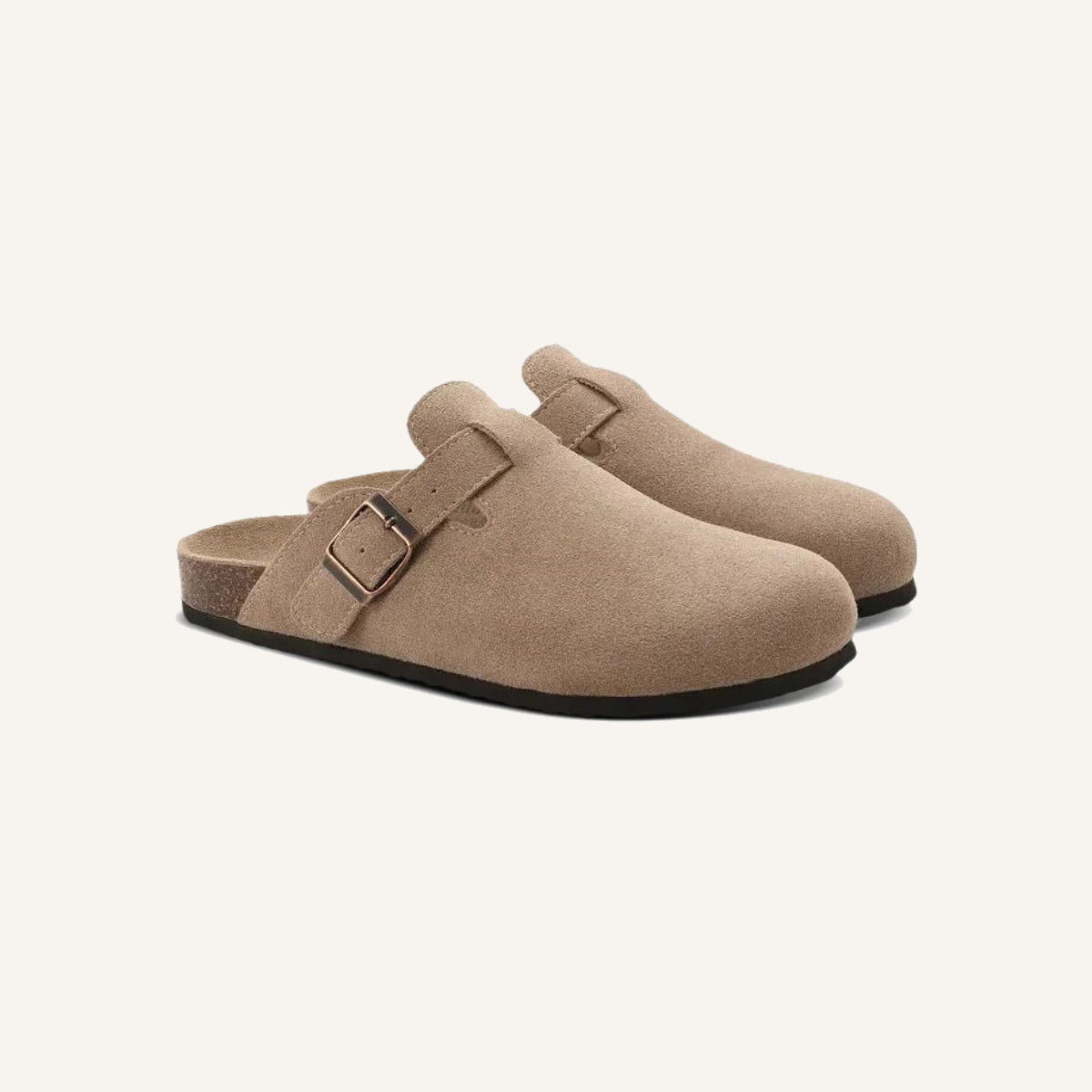 Sandalia Clog de Camurça Portofino caqui