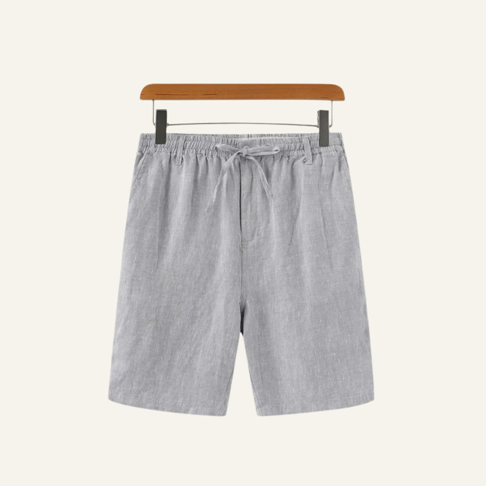 Short Masculino de Linho Old Money Milford Cinza