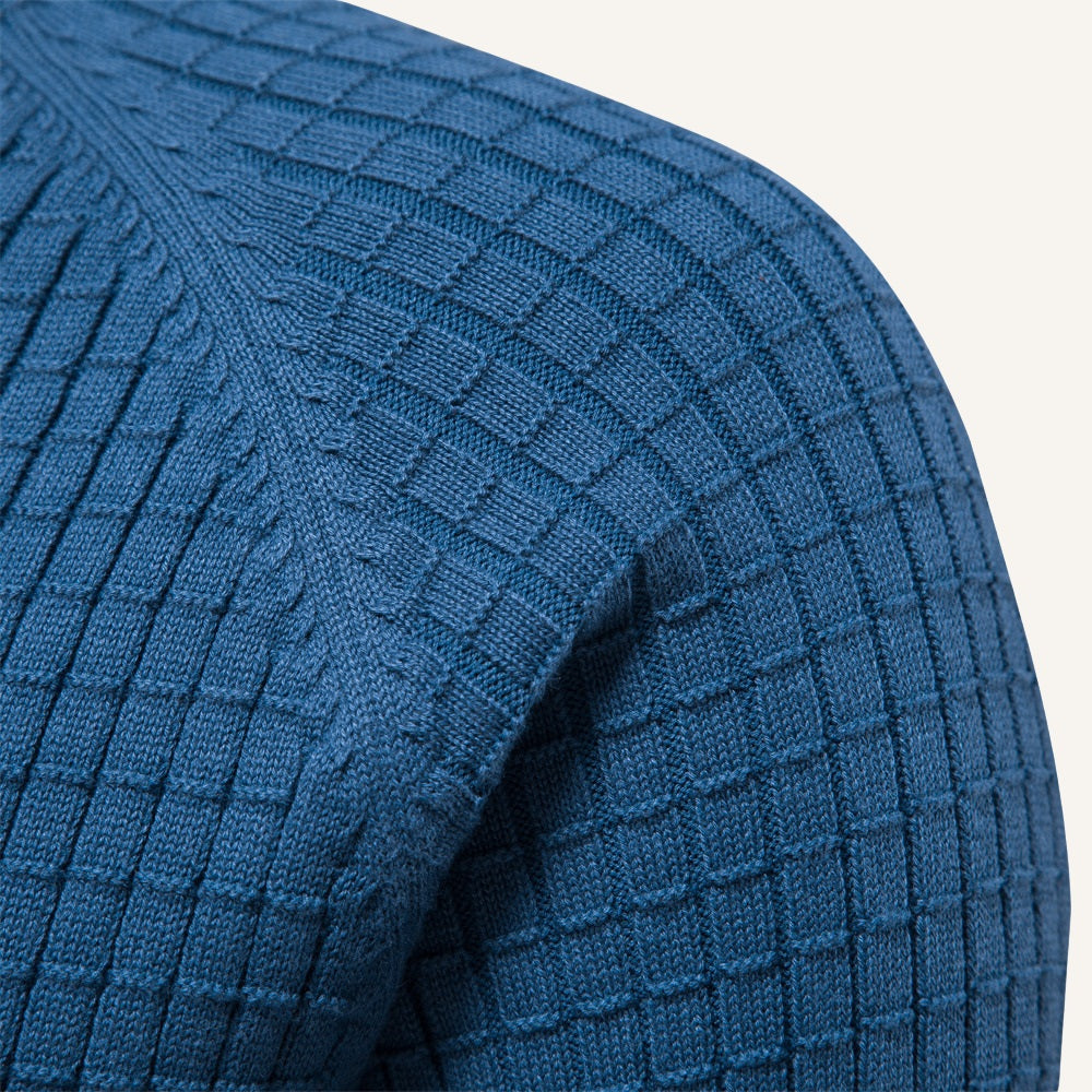 Sueter Masculino Pesson Nollan Texturizado Azul